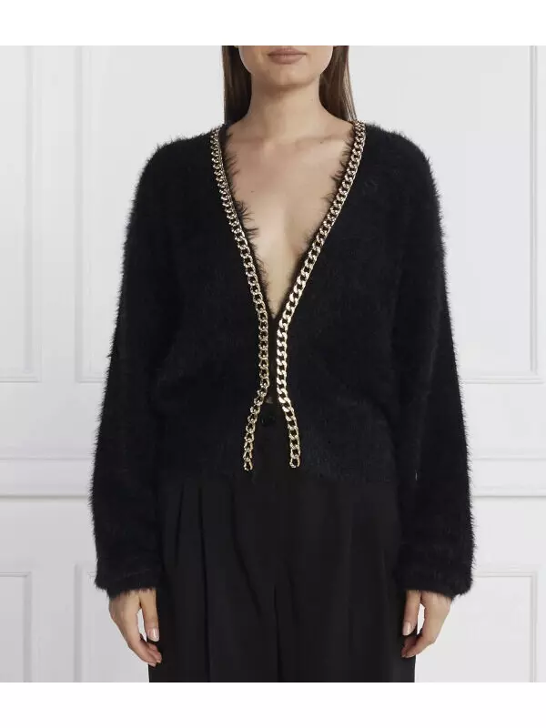 Кардиган женский Liu Jo с декоративной цепью, черный