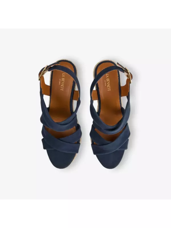 Босоножки на платформе Lk Bennett Марианна замшевые с ремешками, синий