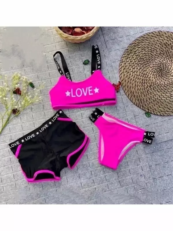 Костюм для плавания Весна-Лето 2023, размер 40, розовый/черный/белый