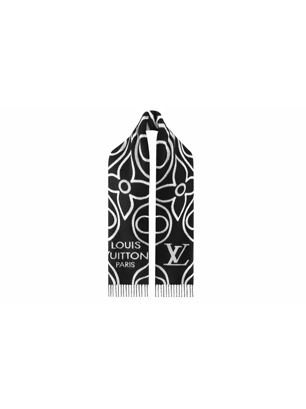 Шарф женский Louis Vuitton вязаный, черный