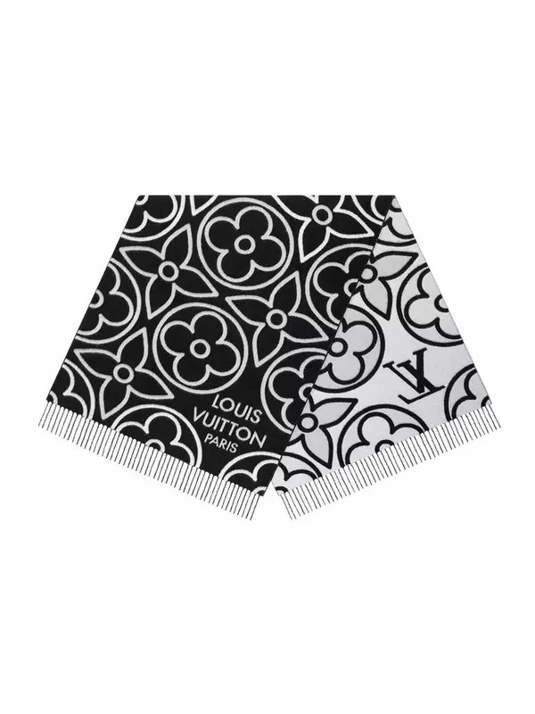 Шарф женский Louis Vuitton вязаный, черный