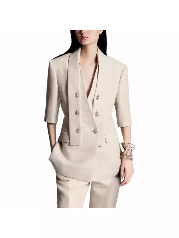 Деловой костюм женский светло-бежевый Louis Vuitton