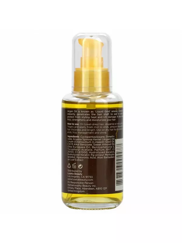 Luseta Beauty, Аргановое масло, восстанавливающая сыворотка для волос, 100 мл (3,38 жидк. Унции)