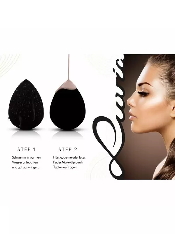 Набор спонжей для растушевки макияжа, черный Luvia Cosmetics, 1 шт.
