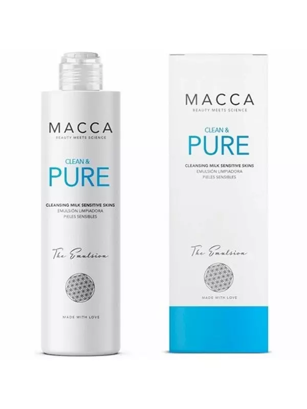 Clean & Pure Sensitive Очищающее молочко Нежное очищающее средство для лица для сухой и чувствительной кожи 200мл, Macca Beauty Meets Science