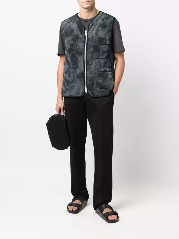 Mackintosh жилет General с принтом тай-дай, серый