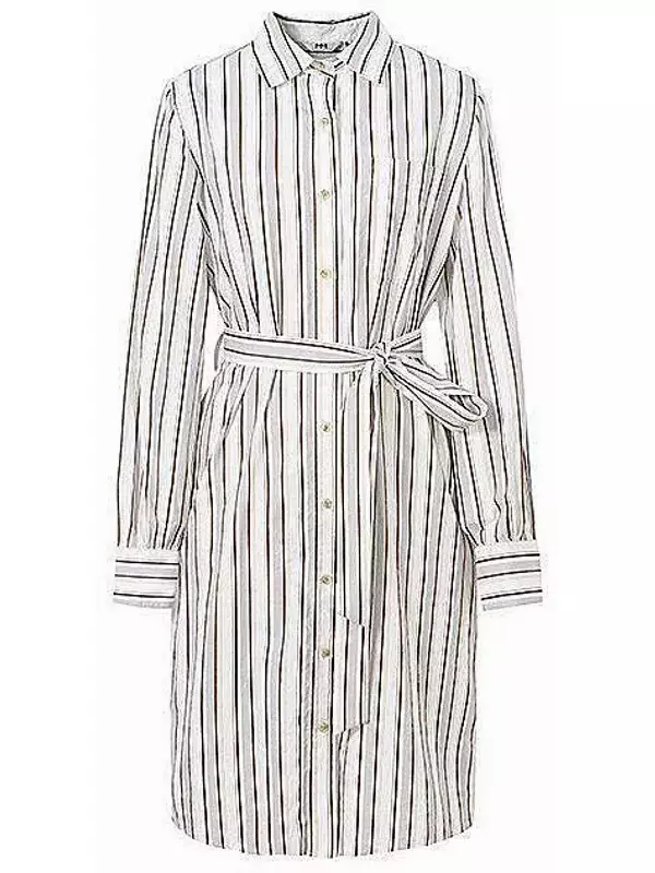 Платье-рубашка Mai Meng из чистого хлопка в полоску, кофе