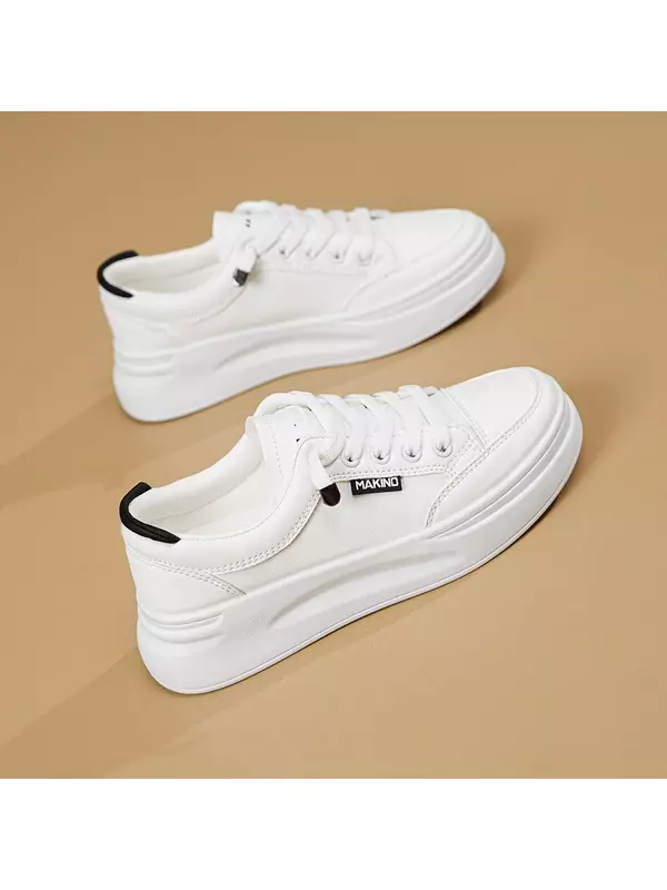 Кеды, скейтборд обувь женская низкая Makino, белый/черный