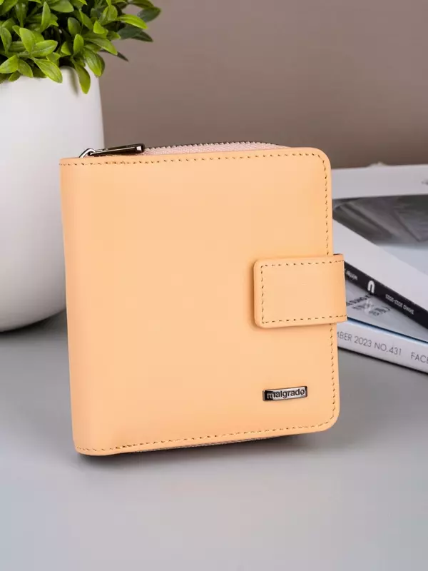 Кошелек malgrado, фактура матовая, гладкая, бежевый