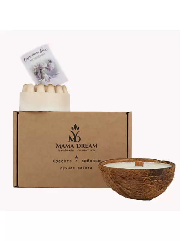 MAMA DREAM Женский косметический набор для домашнего SPA кокос-шоколад/овсяное печенье 2 шт