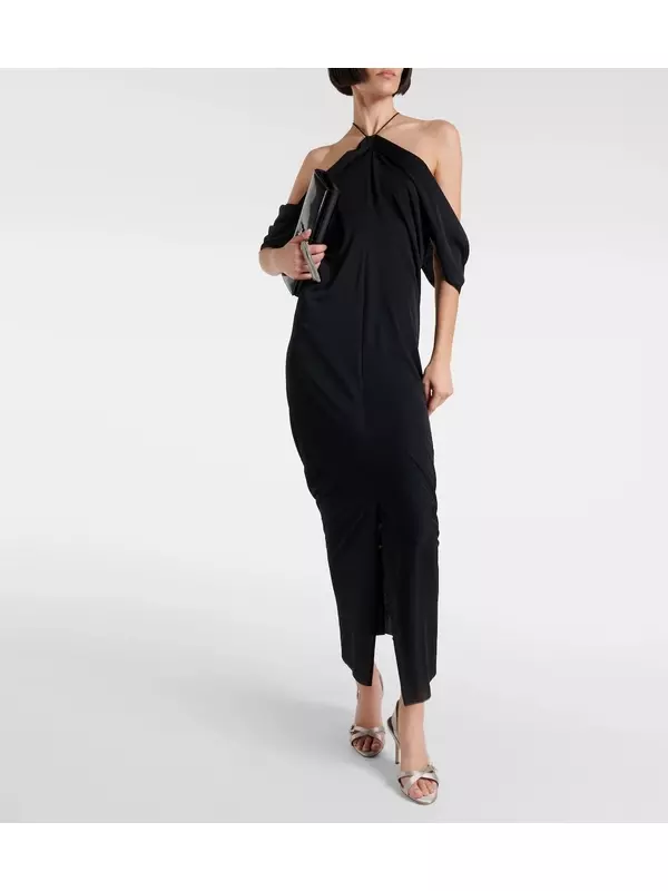 Босоножки Ramisli с атласным декором и открытой пяткой Manolo Blahnik, серый