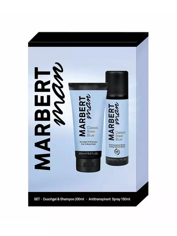 Набор для ухода за телом Marbert Man Classic Steel Blue Antitranspirant & Duschgel, 1 шт.