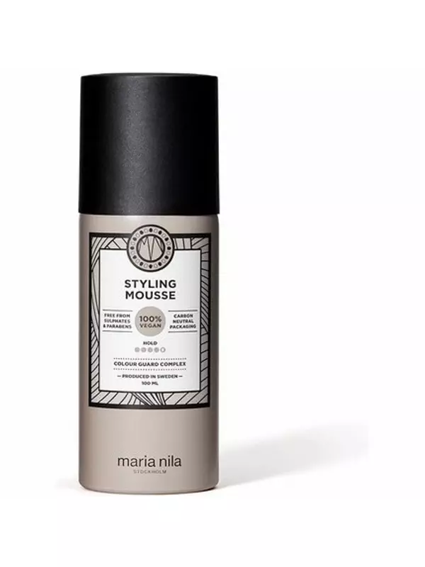 Мусс для укладки, 100 мл. Фиксирует объем на 4/5 и уменьшает статическое электричество. Антиоксидант. Сохраняет цвет волос. 100 % веганский продукт, не содержит сульфатов и парабенов., Maria Nila