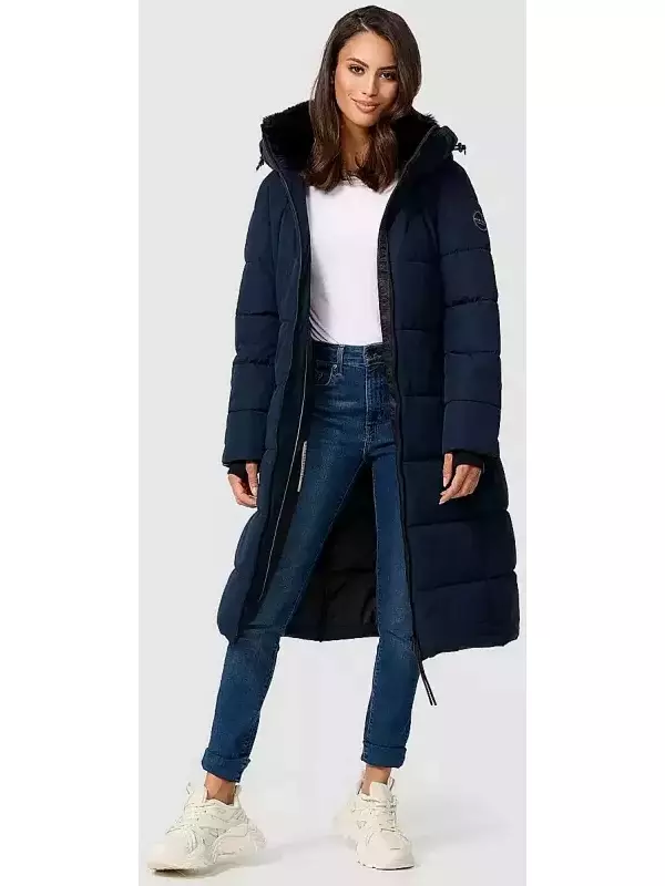 Стеганая куртка Marikoo Zuraraa XVI, длинное стеганое зимнее пальто, цвет морской волны