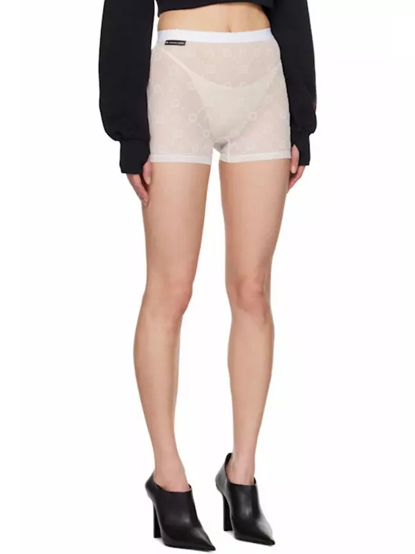 Эксклюзивные белые мини-шорты из переработанного флока от SSENSE Marine Serre