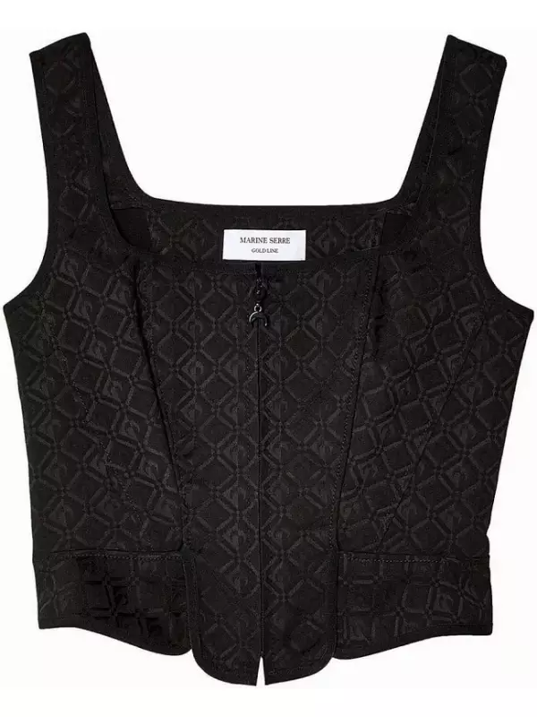 Marine Serre топ-корсет Moon Diamant, черный