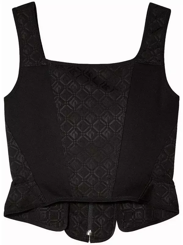 Marine Serre топ-корсет Moon Diamant, черный