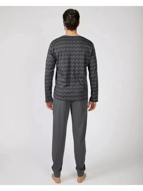 Мужская пижама из трикотажного хлопка с длинными штанинами Massana, темно-серый
