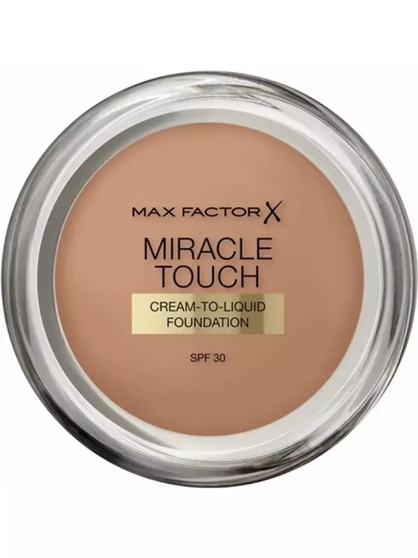 Max Factor Тональная основа Miracle Touch, новая и улучшенная формула, SPF 30, гиалуроновая кислота, 11,5 г, 85 карамель