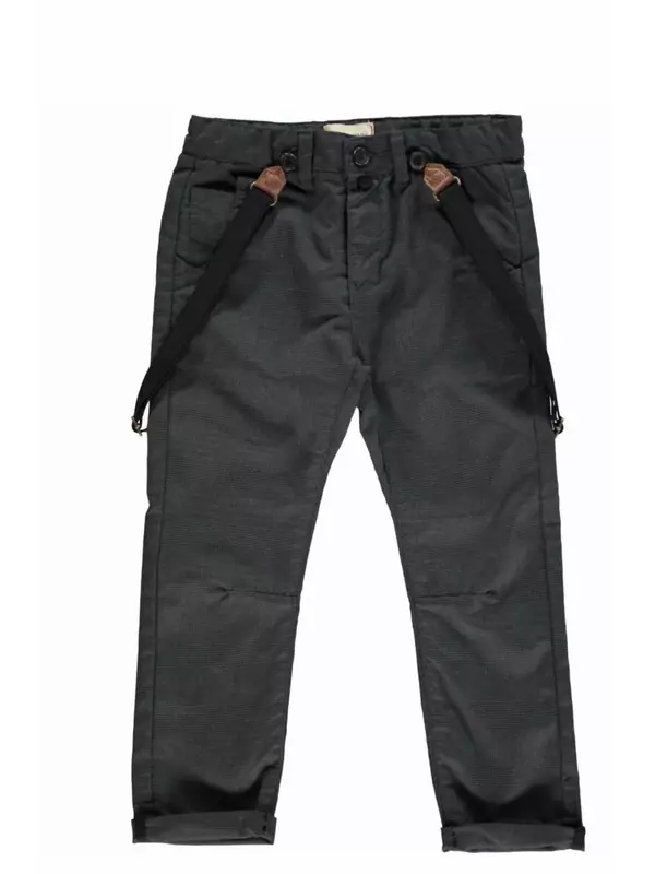 Брюки Bradford Woven для мальчиков со съемными подтяжками черного цвета с узором Dogtooth ME & HENRY