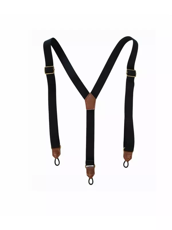 Брюки Bradford Woven для мальчиков со съемными подтяжками черного цвета с узором Dogtooth ME & HENRY