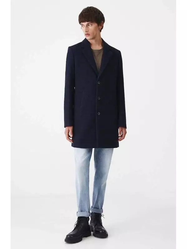 Пальто из смесовой шерсти Medicine, темно-синий