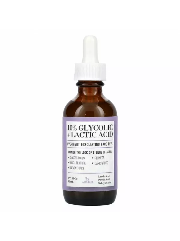 Medix 5.5, 10% гликолевая + молочная кислота, ночной отшелушивающий пилинг для лица, 52 мл (1,75 жидк. Унции)