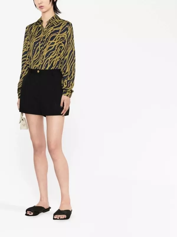 Michael Michael Kors рубашка с длинными рукавами и графичным принтом, синий