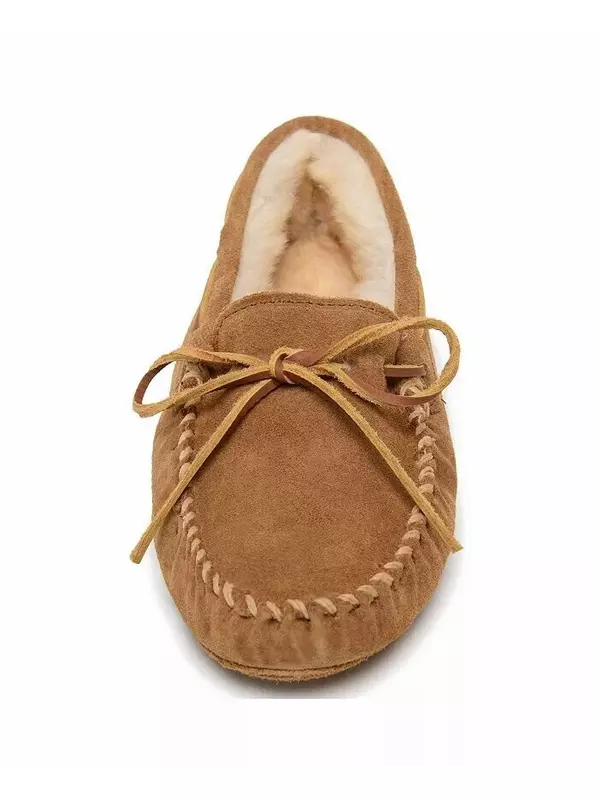 Мужские замшевые тапочки из овчины с мягкой подошвой Minnetonka, бежевый