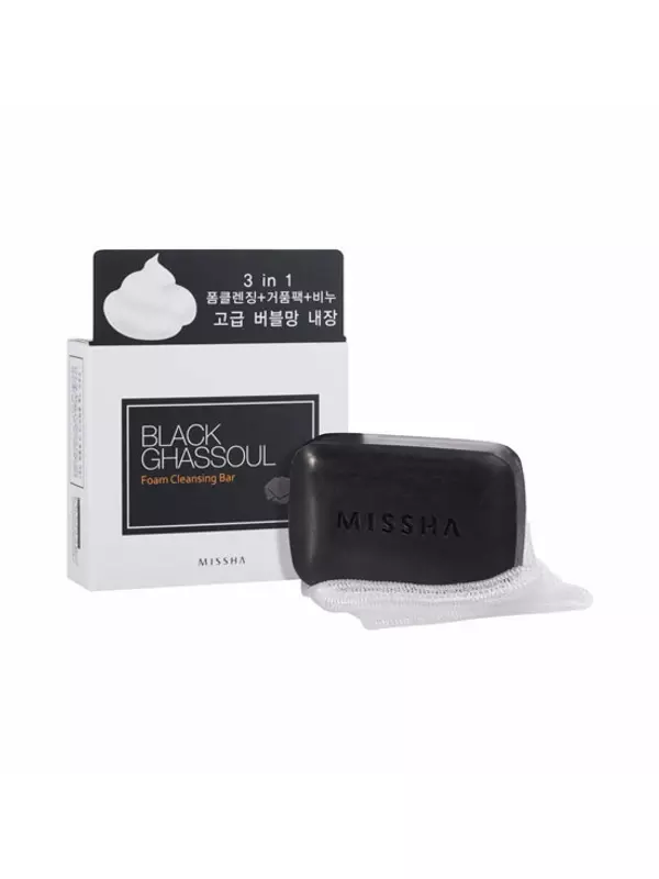 Минеральное мыло от черных точек Missha Black Ghassoul Foam Cleansing Bar