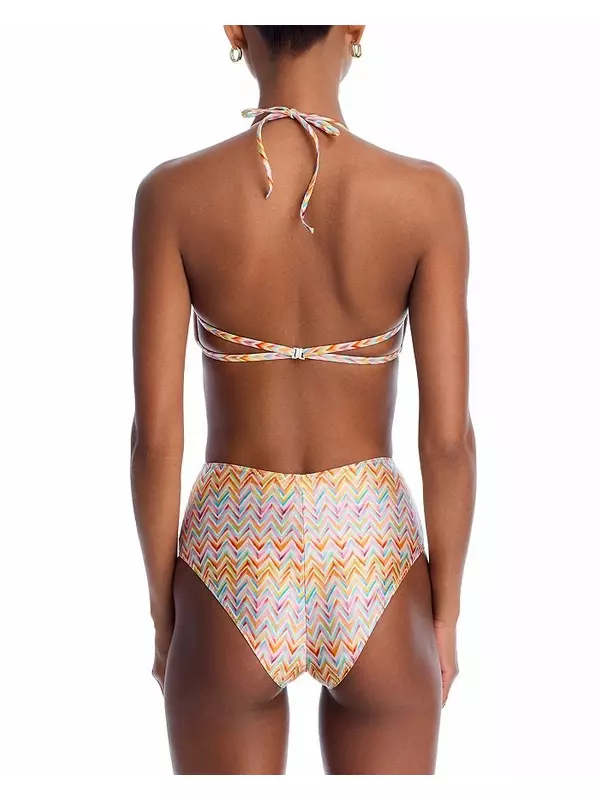 Принтованный бикини-топ на завязках Missoni, мультиколор