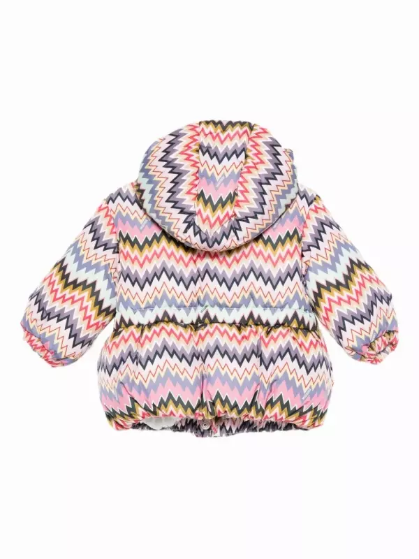 Куртка с капюшоном и узором шеврон Missoni Kids, розовый