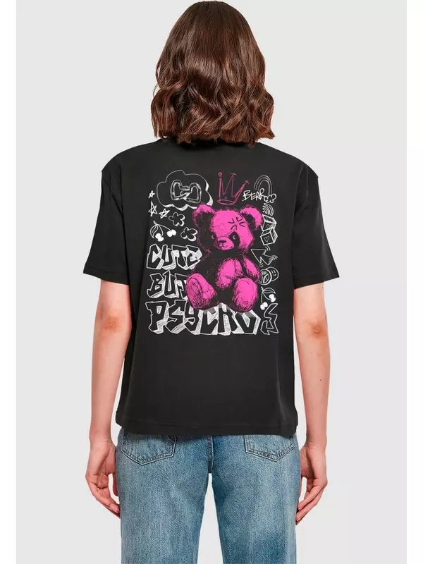 Рубашка с принтом CUTE BUT PSYCHO Mister Tee, черный