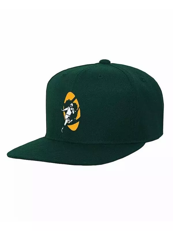 Зеленая кепка Green Bay Packers Gridiron Classics Ground Snapback для мальчиков и девочек Mitchell & Ness, зеленый