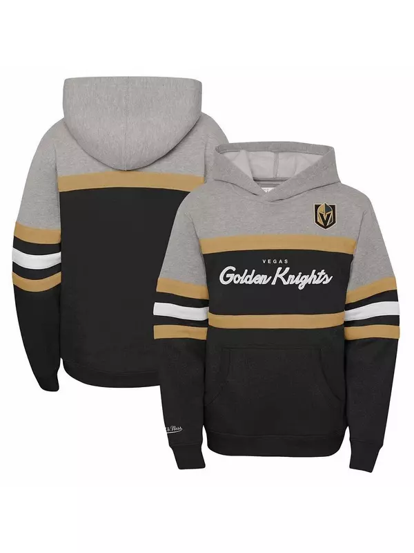 Молодежный пуловер с капюшоном для главного тренера Mitchell & Ness Black Vegas Golden Knights, цвет Lvk Black