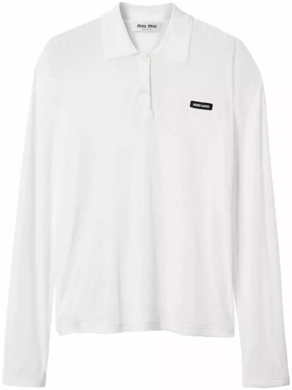 Miu Miu рубашка поло из джерси, белый