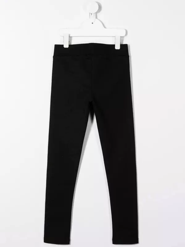 Леггинсы с вышитым логотипом Moncler Enfant, черный