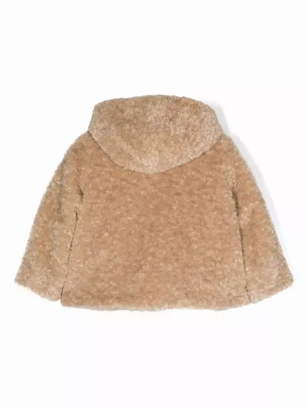 Однобортная шуба Monnalisa, нейтральный