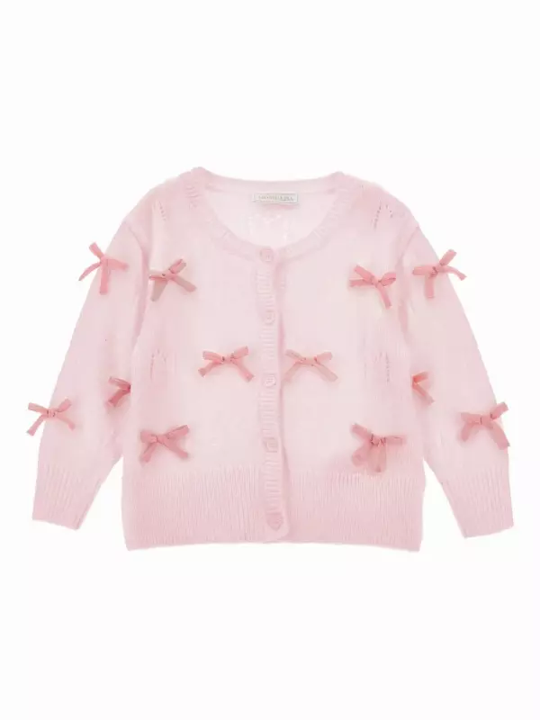 Кардиган с бантами Monnalisa, розовый