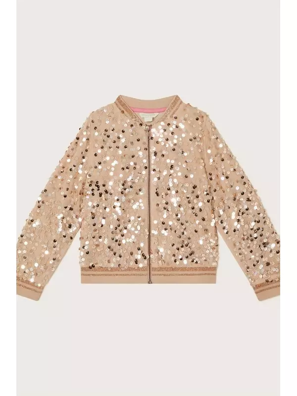 Куртка бомбер с пайетками Monsoon, золотой