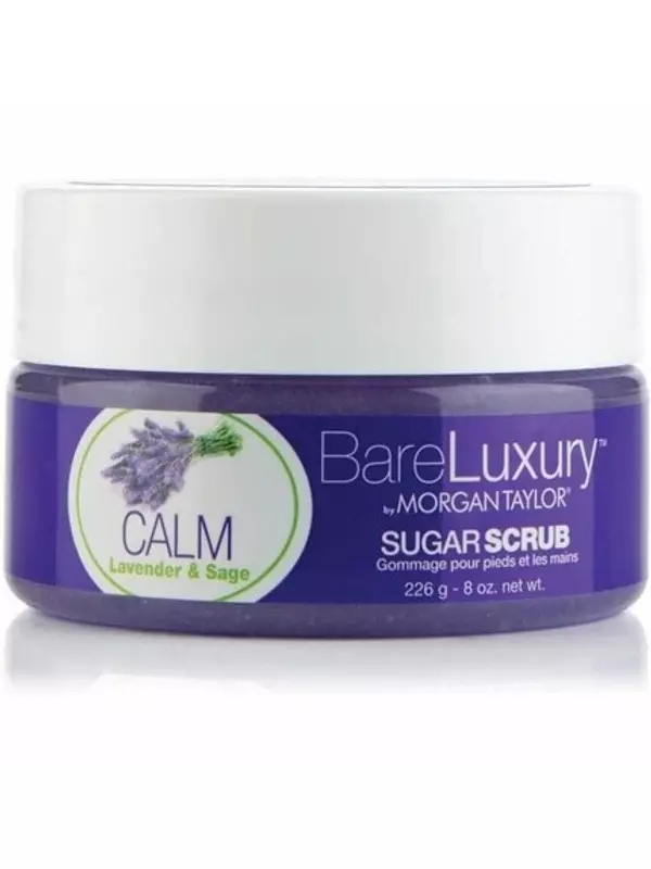 Bareluxury Успокаивающий сахарный скраб с лавандой и шалфеем, 8 унций, Morgan Taylor