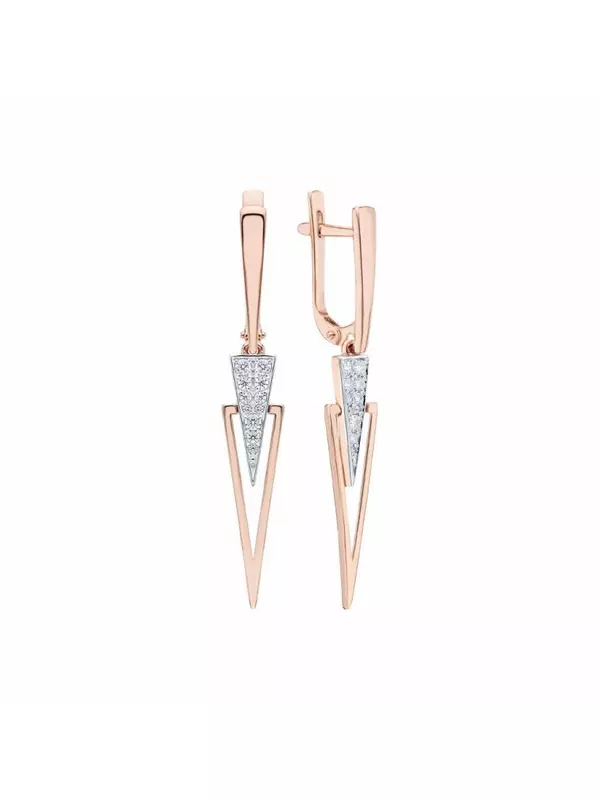 Золотые серьги с фианитами