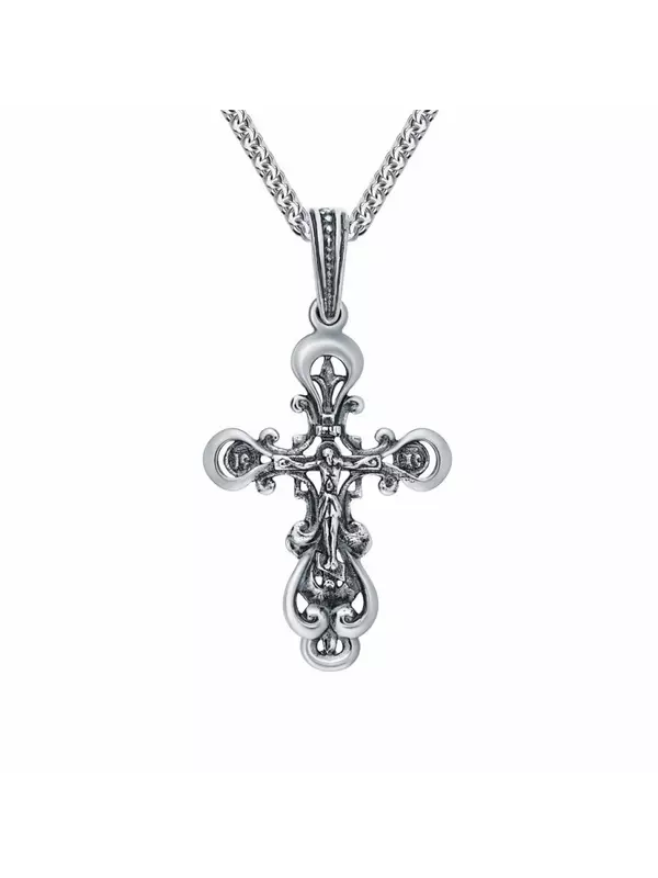 Серебряный крест-подвеска