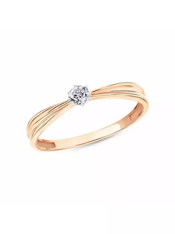 Золотое кольцо с фианитами