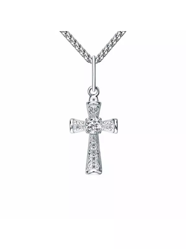 Серебряный крест-подвеска