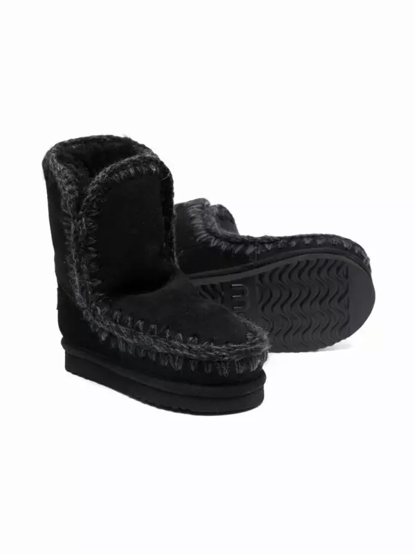 Mou Kids угги с подкладкой из овчины, черный