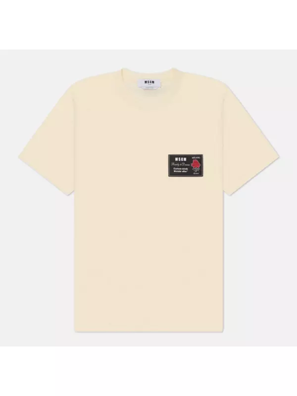 Мужская футболка MSGM MSGM Maxi Jacquard, цвет бежевый, размер XL