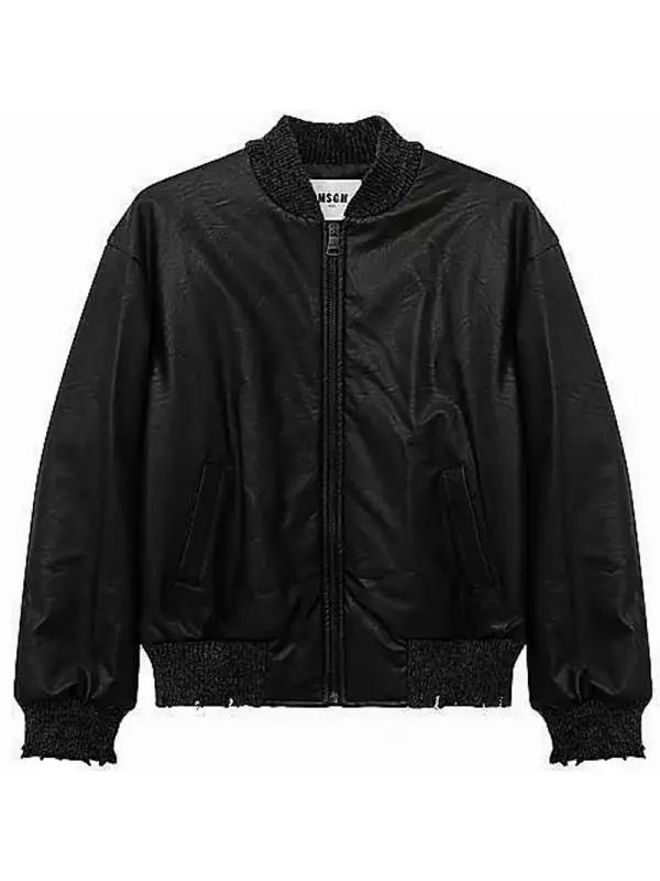 Бомбер из экокожи MSGM kids