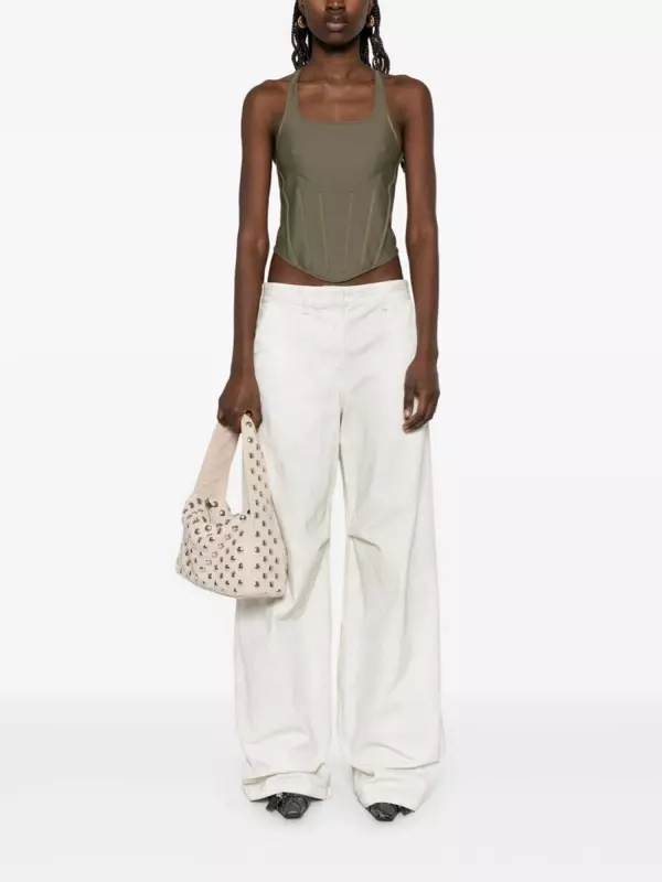 Майка-корсет Mugler, зеленый