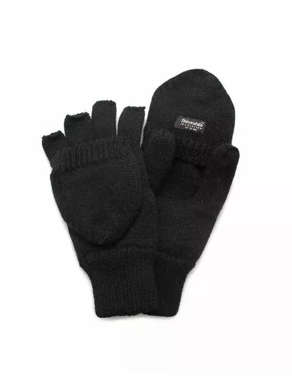 Мужские вязаные перчатки-сальто унисекс, коричневые, большие MUK LUKS, черный